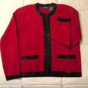 Vintage Liz Claiborne sweater jacket. beaded trim.